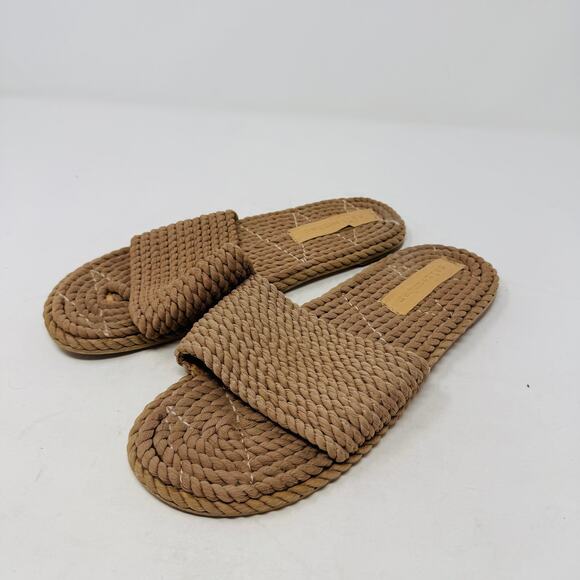 Sunny Natural Rope Slide Sandals Size 9 - Picture 1 of 11